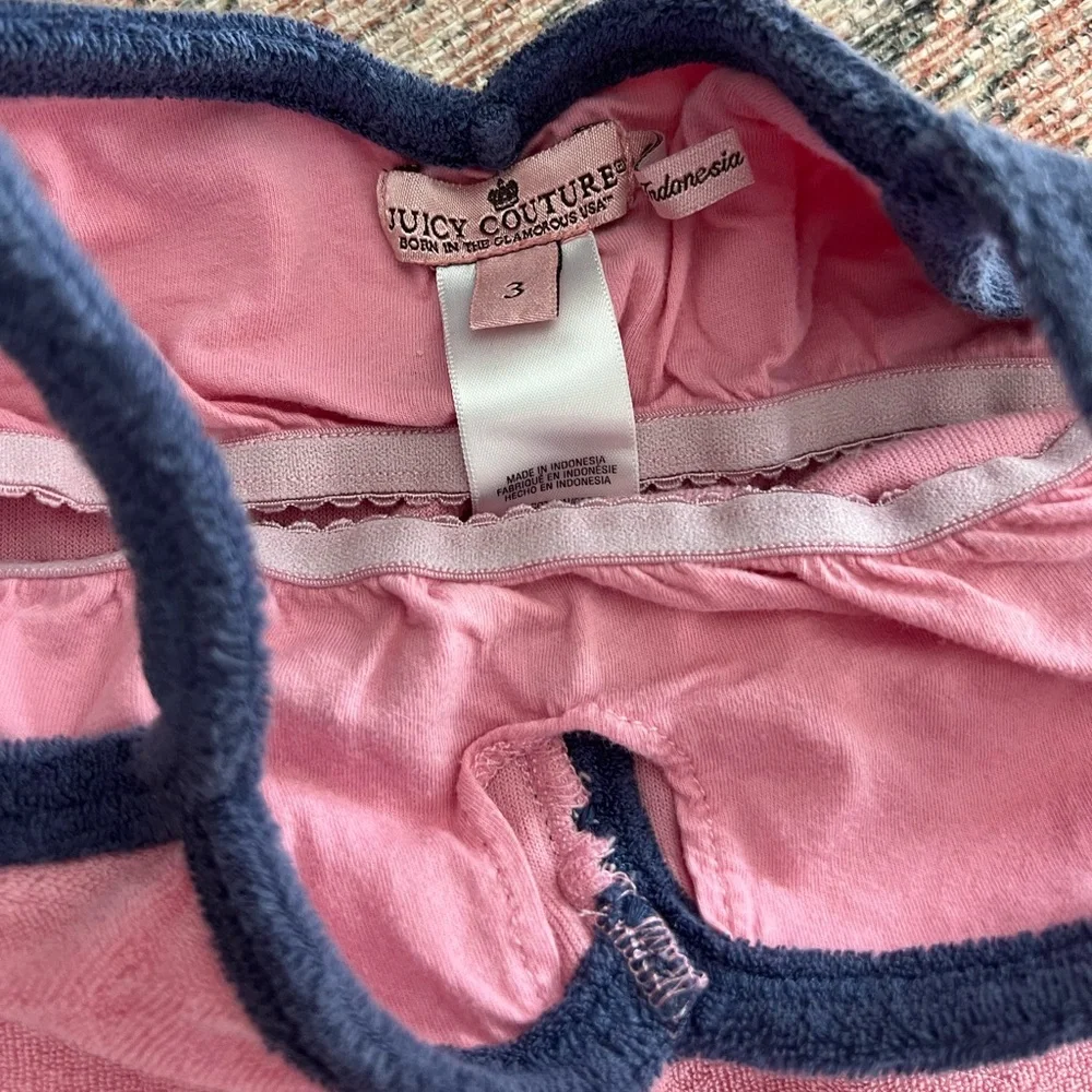 Juicy Couture Toddler Girl Pink Terry Romper Size 3